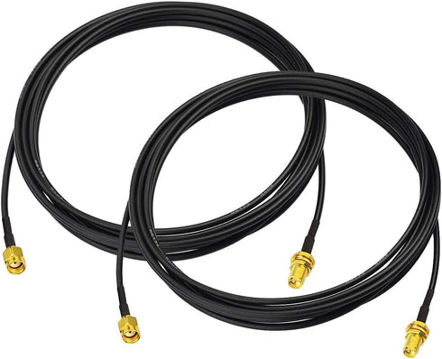 Bingfu WiFi Antenna Extension Cable 2-Pack RP-SMA Male to RP-SMA Female Bulkhead