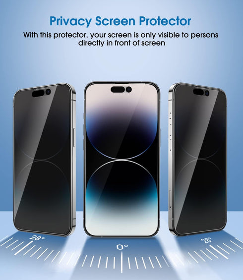 amFilm OneTouch Privacy Tempered Glass Screen Protector for iPhone 14 Pro Max (6.7") 2022, Full Coverage Case Friendly