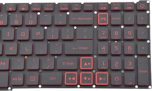 Replacement Keyboard with Red Backlight, Compatible with Acer Nitro 5 AN515-45/56/57/58, Predator Helios 300