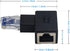 Duttek Ethernet Adapter 90 Degree, Left Angled RJ45 Male to Female Extender Adapter, Cat5e/Cat6 RJ45 Ethernet, 2 Pack