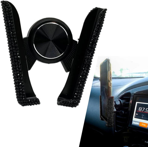Titgoes Pack-1 Car Mobile Phone Holder, Bling Rhinestone Air Conditioning Outlet Navigation Holder,