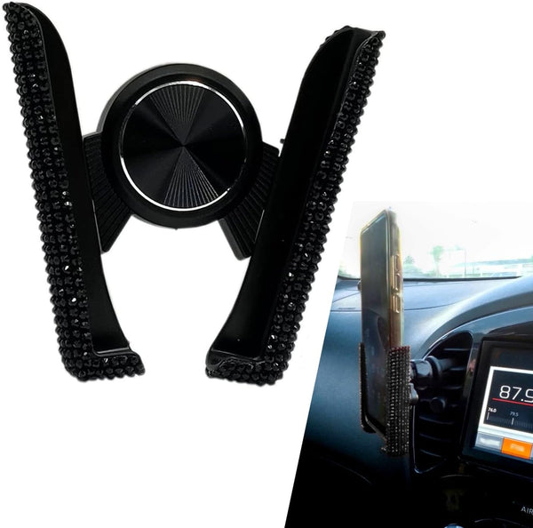 Titgoes Pack-1 Car Mobile Phone Holder, Bling Rhinestone Air Conditioning Outlet Navigation Holder,