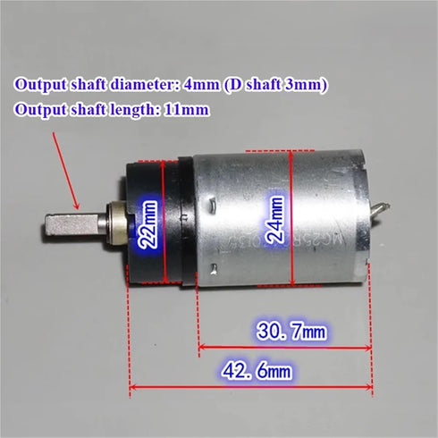 ATNVSE 5V-12V 310RPM 370 1Pcs DC Mini Full Metal Gear Motor Slow Speed Large Torque Mini Gearbox Reduction Motor DIY