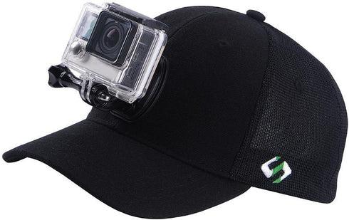 Smatree Baseball Hat Mount Mesh Cap Compatible with G*pro 12/11/10/9/8/7/6/5/ 5 Session/4/3+/3/2/1/DJI OSMO Action Cameras, Wool Material (L 58-60cm) Black