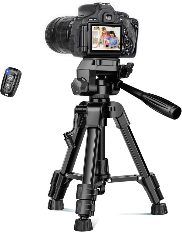 JOILCAN Mini Tripod for Camera, 25-inch Aluminum Tabletop Tripod with Remote and Holder for DSLR, Projectors