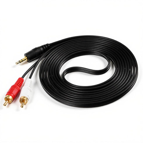 Jxiwfvl 3.5 mm to 2RCA Audio Cable, Gold-Plated Plug Stereo Jack to RCA