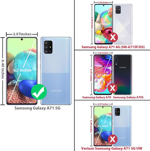 TJS Compatible with Samsung Galaxy A71 5G Case, Heavy Duty Drop Protector with Tempered Glass Screen Protector.