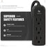 Power Strip 3 Prong Outlet, Slim Black 3 Grounded Outlets, Heavy Duty Extension Cord, No Surge Protector