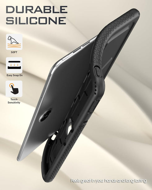 Poetic TurtleSkin Case for OnePlus Pad 2, 12.1 inch (2024), Heavy Duty Shockproof Rugged Silicone Cover, Black