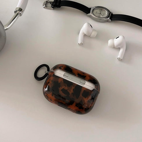 aaknhen 3rd Generation(2025) 3,Tortoise) Leopard Cheetah Print Case for AirPods Pro with Keychain Tortoiseshell Animal
