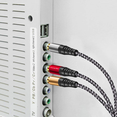 Yeung Qee 10 ft Audio Video RCA Cable, 3RCA Male to 3RCA Male Composite AV Cable for Set-Top Box, DVD