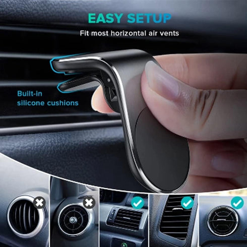 Magnetic Phone Holder for Car, Securely Clips to Air Vent, Universal Magnetic Phone Mount for Car Accessories