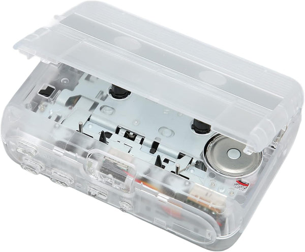 Lazmin112 Bluetooth Cassette Player, Portable Stereo Tape Player with Headphone, Auto Reverse Function, White