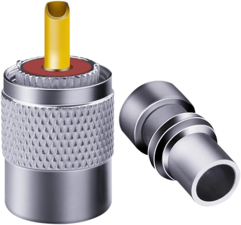 PL259 Coaxial Connectors - 19 Pcs PL-259 UHF Male Solder Connector Plug with Reducer for RG59 RG8 RG213 Coaxial Cable