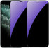 2 Pack Anti-Blue Privacy Tempered Glass for iPhone Xs Max/11 Pro Max, 6.5 inch, Anti-Spy Screen Protector (Blue)