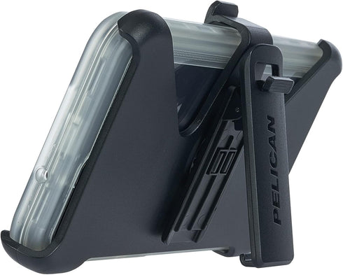 Pelican Voyager Series Samsung Galaxy S21 FE Case, Heavy Duty Rugged Phone Case with Belt Clip Holster, Clear