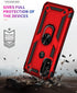 Androgate Moto G Pure Case with HD Screen Protector, Military-Grade Ring Holder Car Mount, 16ft Drop Tested Cover (Red)