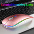 Uiosmuph LED Wireless Mouse, G12 Slim Rechargeable Silent 2.4G Optical Mice with USB Receiver (Rose Gold)