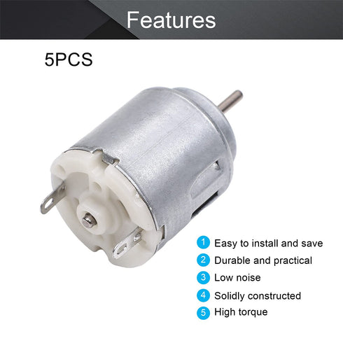 5Pcs 1.5-6V 5000-20000RPM Fielect DC Motor Micro Motor Mini Motor Electric Motor Round Shaft for RC Boat DIY Car Toys