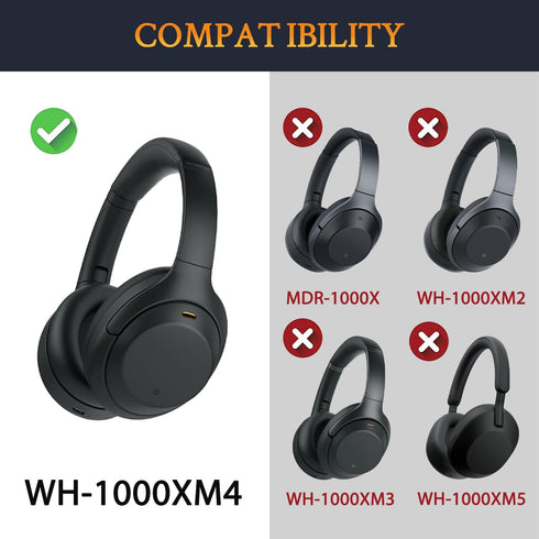 SOULWIT Cooling-Gel Earpads Replacement for Sony WH-1000XM4 Headphones, Ear Pads Cushions with High-Density Noise