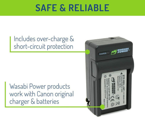 Wasabi Power Battery and Charger (2-Pack) for Canon NB-5L, PowerShot S100, S110, SD700 IS, SD790 IS