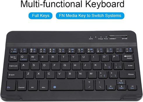Zyyini Bluetooth Keyboard, 7inch Keyboard for Tablet, Mobile Phone, PC, Compatible with Windows, Android, iOS