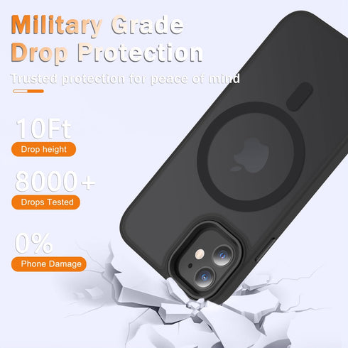 YENAPOON 12 12 1 for iPhone Case, iPhone Pro Case, with Screen Protector, Matte Magnetic Slim Phone Cover, Support