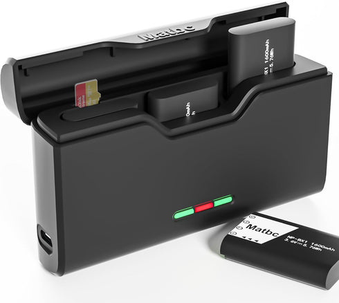 3-Channel NP-BX1 Battery Charger for Sony ZV-1, ZV-1F, ZV-1 II, ZV-e10, DSC-RX100 III, VII, M7, RX1, CX405