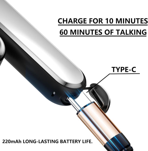 Bluetooth Earpiece V5.4 - Single Ear Headset with Noise Cancellation, 35 Hours Talk Time, Compatible with iPhone &