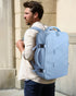 Waterproof Travel Backpack for Women Men, Flight Approved Carry On Overnight Bag for 17'' Laptop, Light Blue