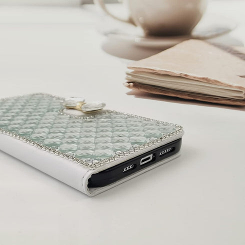 Omio Luxury Glitter Bling Diamond Card Holder Case for iPhone 11, Shiny Rhinestone Crystal Bowknot Shockproof