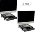 Mind Reader Monitor Stand with 3 Storage Drawers, Desktop Organizer Riser, Set of 2, 13.5"L x 13"W x 4"H, Black