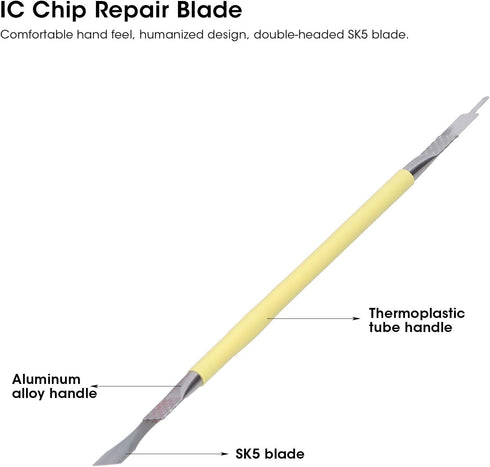 CPU Glue Removal Tool, 2Set TE-018 5 in 1 BGA Repair Knife, Disassembly Tool for Motherboard Chip