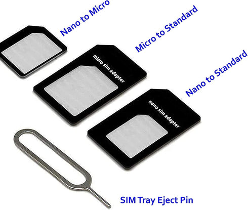 SaiTech IT 20 Pack New Nano and Micro Sim Adapter With Eject Pin Needle - Easy to Use and Store - Black