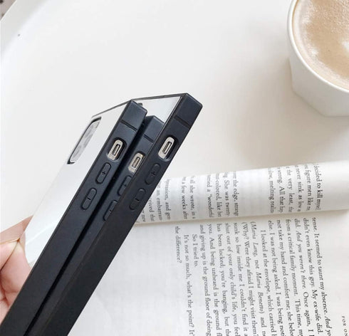 YTanazing for iPhone 11 Pro Mirror Case - Luxury Glass Glossy Rectangle Mirror Shockproof Hard Case, 5.8 inch