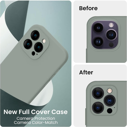 FireNova iPhone 14 Pro Max Case, Calke Green, 6.7", Silicone, Camera Protection, Soft Microfiber Lining, 2 Screen