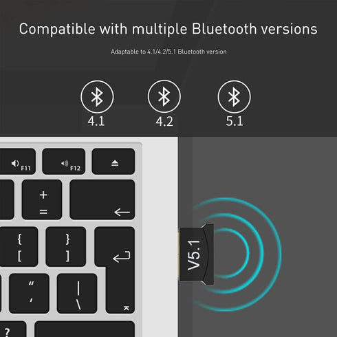 2 Pack Bluetooth Adapter for PC, Wansurs USB Bluetooth 5.1 EDR Dongle Wireless Receiver for Desktop, Laptop, Headphones