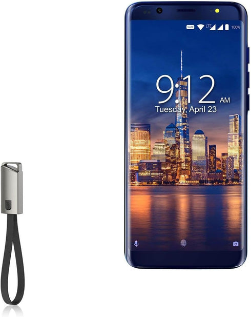 BoxWave USB Type-C Cable Compatible with NUU Mobile G3 - Keychain Charger, Jet Black 8 in USB Type-C to Type-A