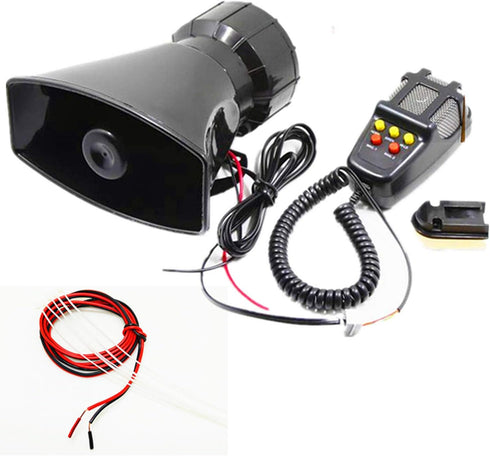 Siren Police Car Horn Speaker with Microphone Amplifier 12V 80W Emergency Sound System
