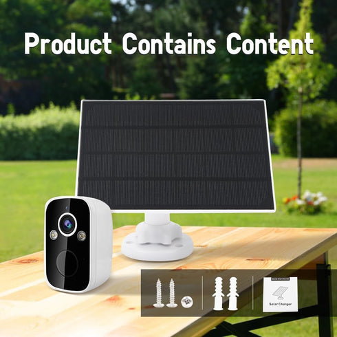 5W Solar Panel, IP 65 Waterproof 5V Micro USB Port for Wireless Outdoor Security Cameras, Rechargeable Battery
