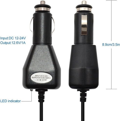 Talentcell 12V Lithium Battery Pack Car Charger Adapter for 3S 12V Rechargeable Li-ion Batteries