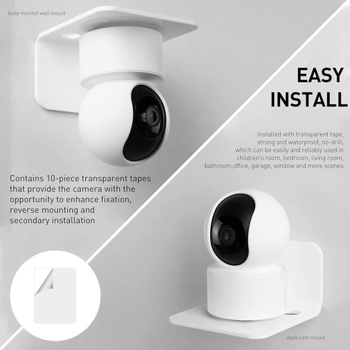 OAPRIRE White Floating Wall Shelves Set of 3 for Security Cameras, Baby Monitors, Speakers, Universal Acrylic Shelf