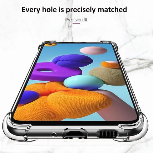Samsung Galaxy A21S TPU Protective Cover, Transparent Soft Four Corners Case