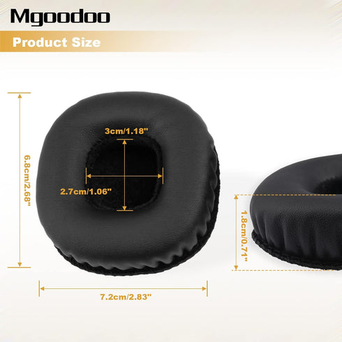 Mgoodoo Replacement Ear Pads for Marshall Mid Bluetooth On-Ear Headphones, Soft Leather Memory Foam Earpads (Black)