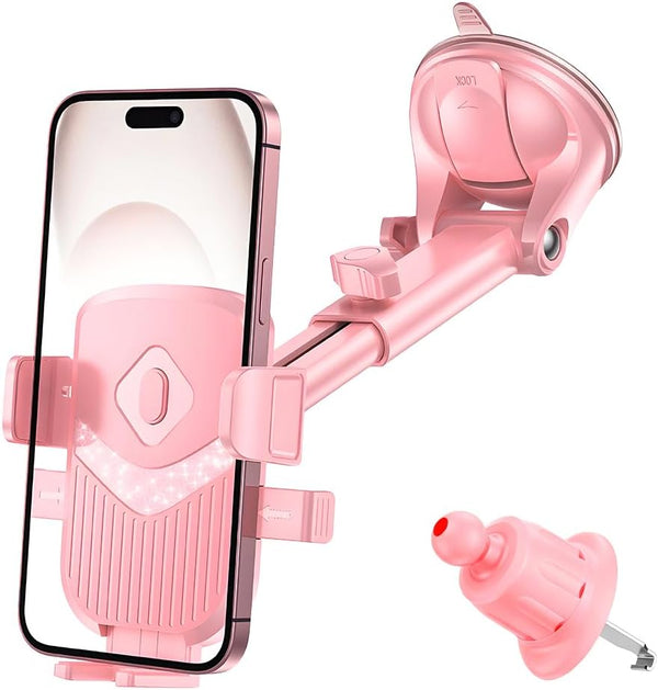SWPHRT Car Phone Holder, Strong Suction Vehicle Dashboard Windshield Air Vent Cellphone Mount