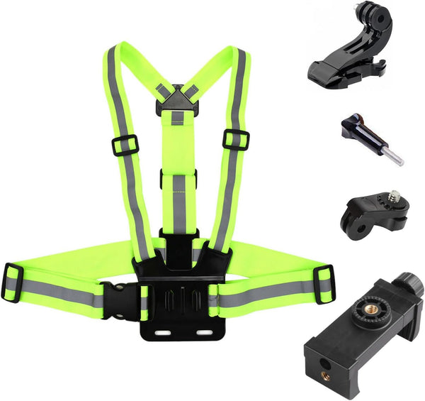 Yoogeer POV Action Camera Cellphone Selfie Reflective Vest Chest Strap Mount Harness for