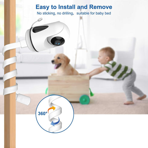 HelloBaby Flexible Baby Camera Mount Monitor Stand Baby Monitor Holder Attaches to Crib Cot Shelves or Furniture