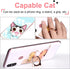 Cat Phone Ring Holder, EI Sonador Clear Cell Phone Stand, Transparent Finger Grip (2 Silver Cat)
