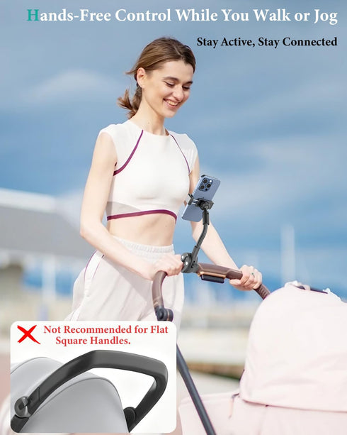 WISHCODE 16 Max/14/13/12, S24, 47" Stroller Phone Holder, Gooseneck Cell Phone Mount for Baby Stroller, Shopping Cart