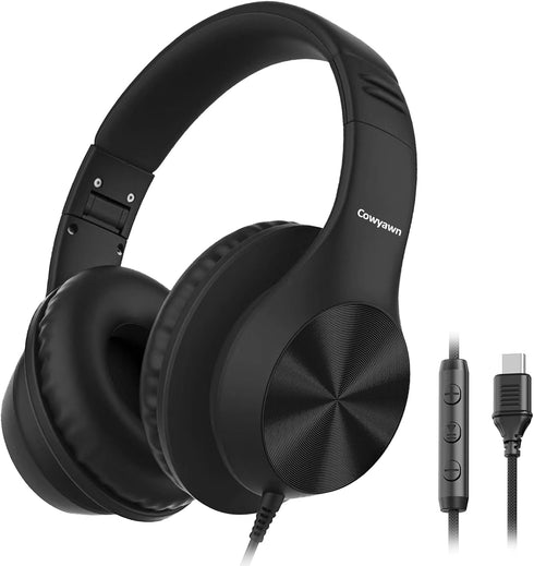 Cowyawn USB C Headphones Wired, Over Ear USB C Wired Headphones with